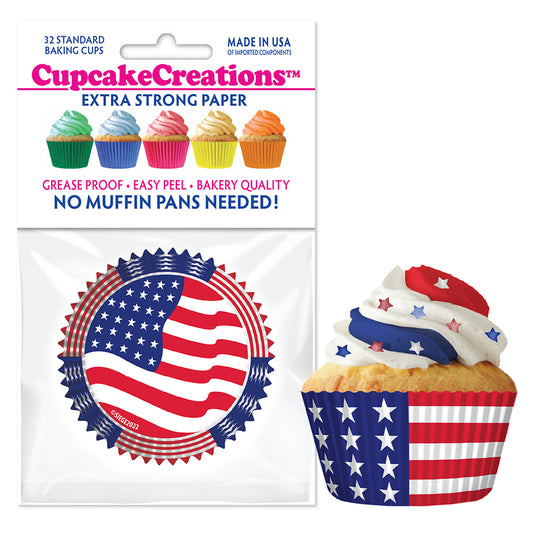 9257 Cupcake Creations American Flag Baking Cups