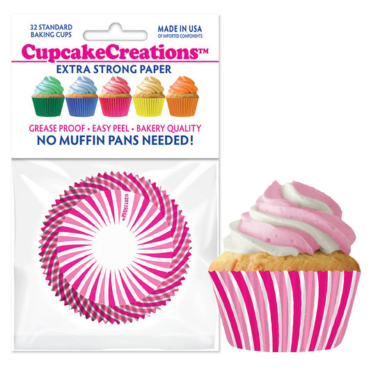 8818 Cupcake Creations Pink Swirl Baking Cups