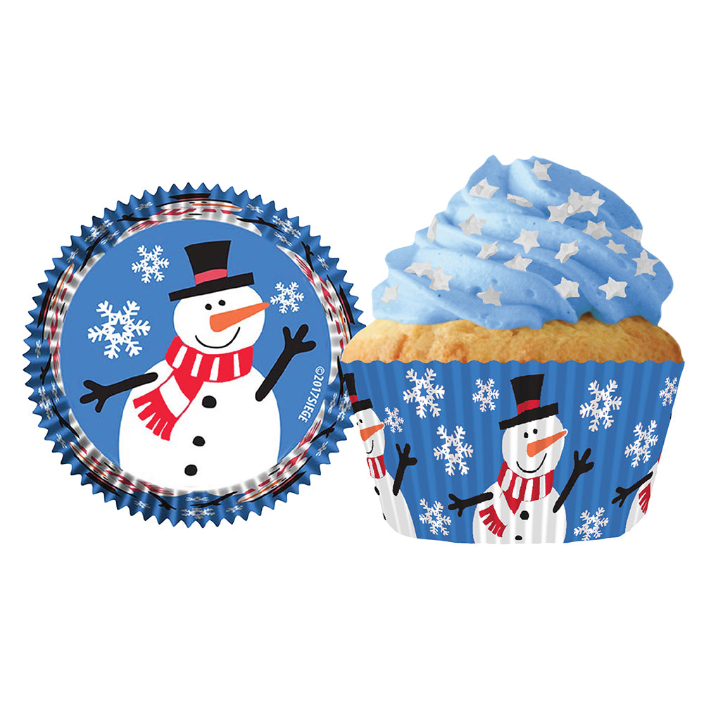 8825 Cupcake Creations Blue Snowman Baking Cups