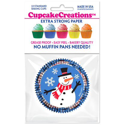 8825 Cupcake Creations Blue Snowman Baking Cups