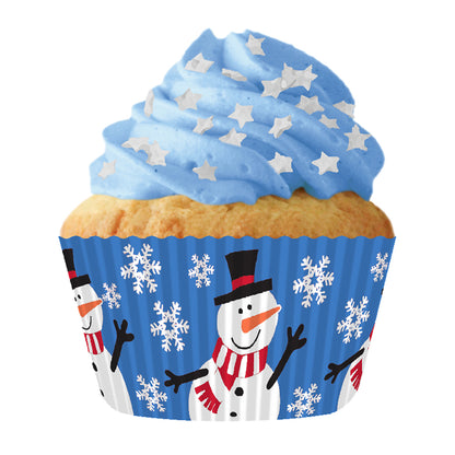 8825 Cupcake Creations Blue Snowman Baking Cups