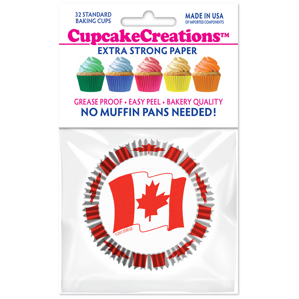 8843 Cupcake Creations Canada Flag Baking Cups