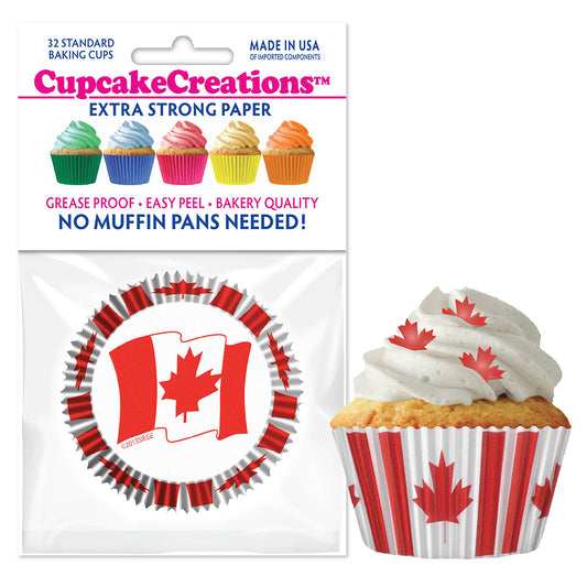 8843 Cupcake Creations Canada Flag Baking Cups