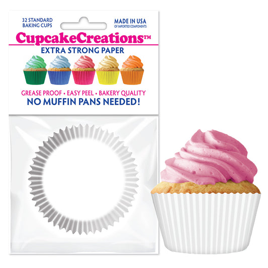 8852 Cupcake Creations Solid White Baking Cups
