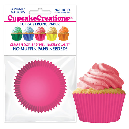 8853 Cupcake Creations Solid Hot Pink Baking Cups