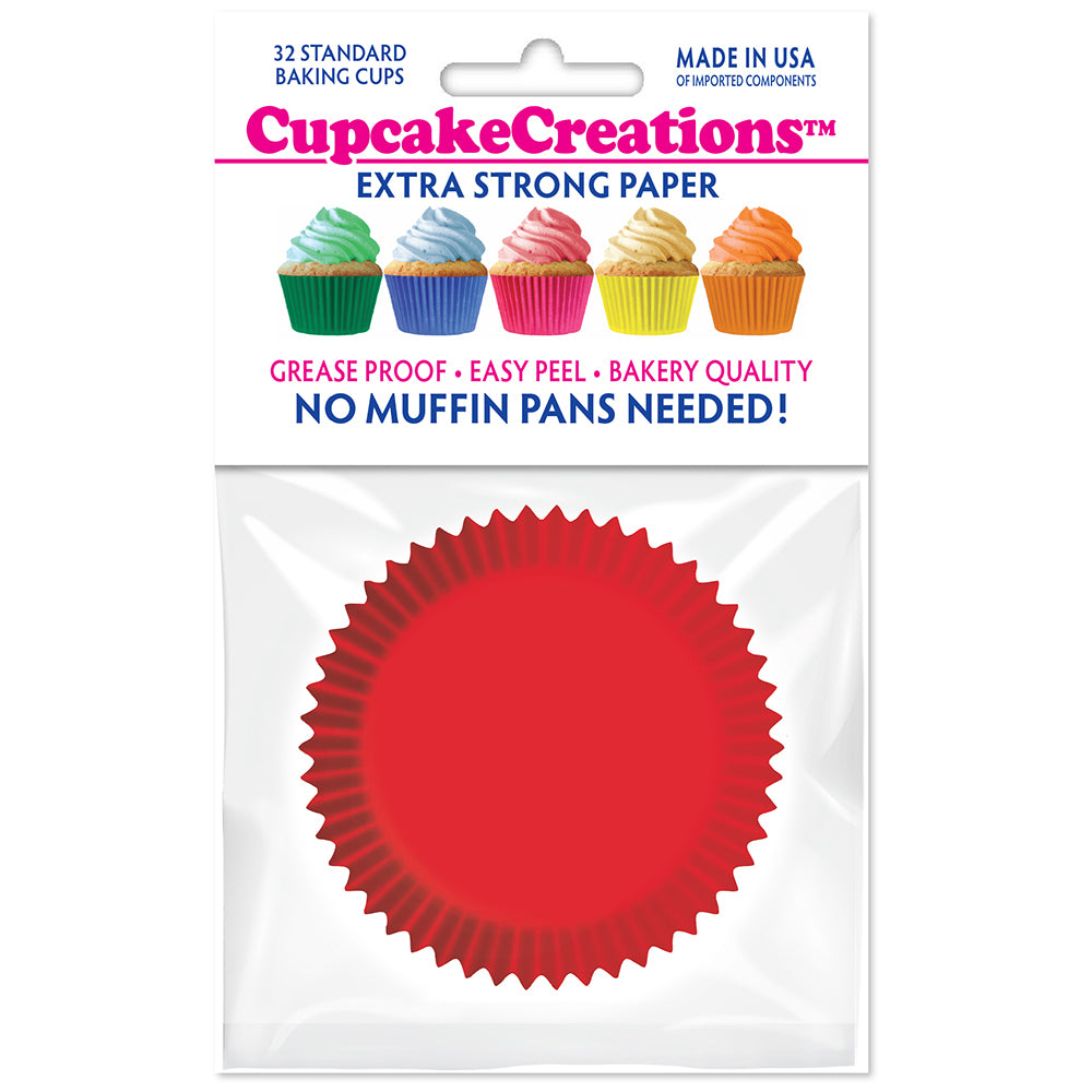 8854 Cupcake Creations Solid Red Baking Cups