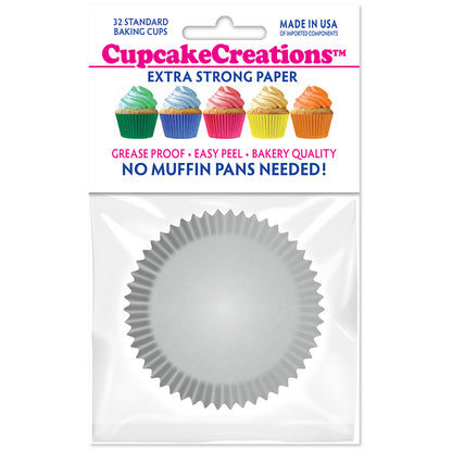 8855 Cupcake Creations Solid Silver Baking Cups