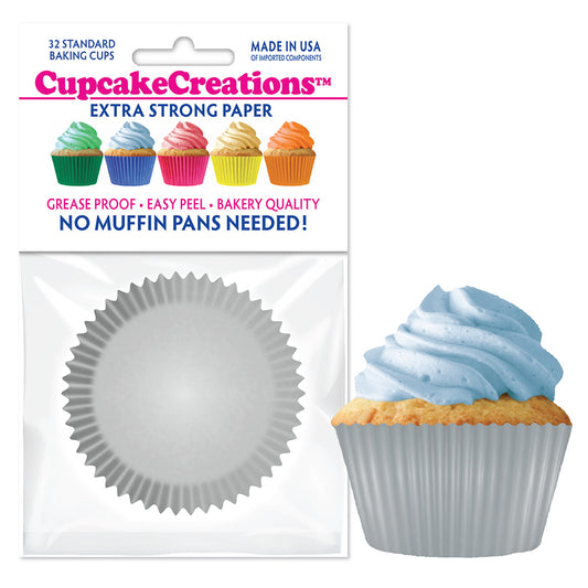8855 Cupcake Creations Solid Silver Baking Cups