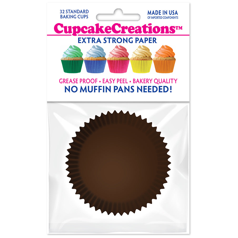 8857 Cupcake Creations Solid Chocolate Brown Baking Cups