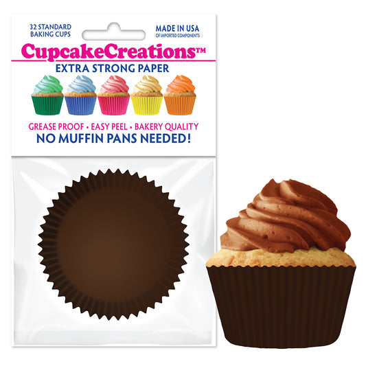 8857 Cupcake Creations Solid Chocolate Brown Baking Cups