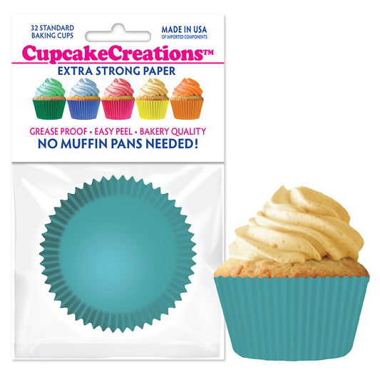 8860 Cupcake Creations Solid Turquoise Baking Cups