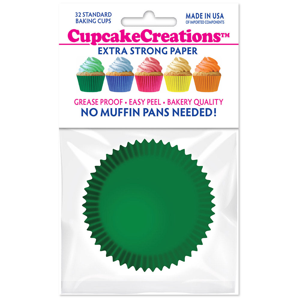 8862 Cupcake Creations Solid Green Baking Cups