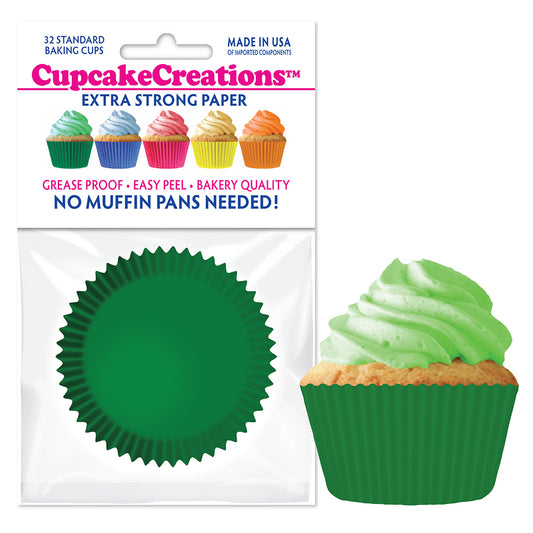8862 Cupcake Creations Solid Green Baking Cups