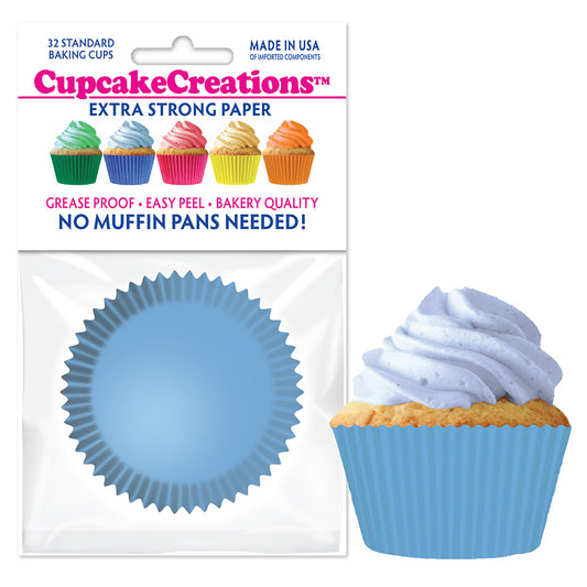 8863 Cupcake Creations Solid Light Blue Baking Cups