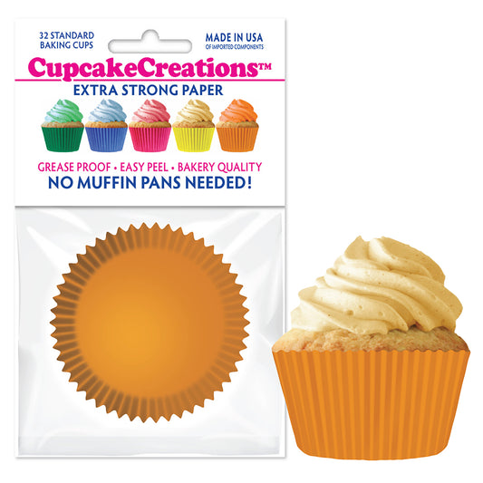 8865 Cupcake Creations Solid Orange Baking Cups
