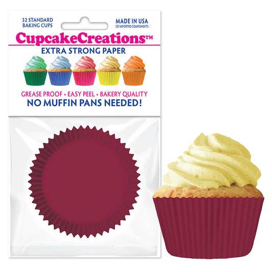 8868 Cupcake Creations Solid Burgundy Baking Cups