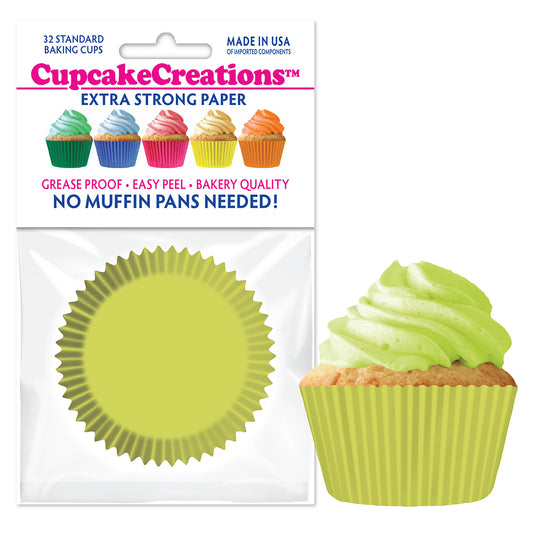 8869 Cupcake Creations Solid Lime Green Baking Cups