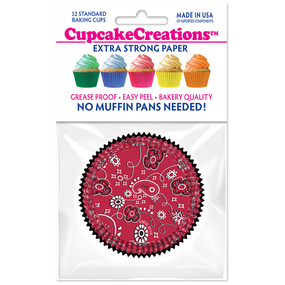 8896 Cupcake Creations Red Bandana Baking Cups