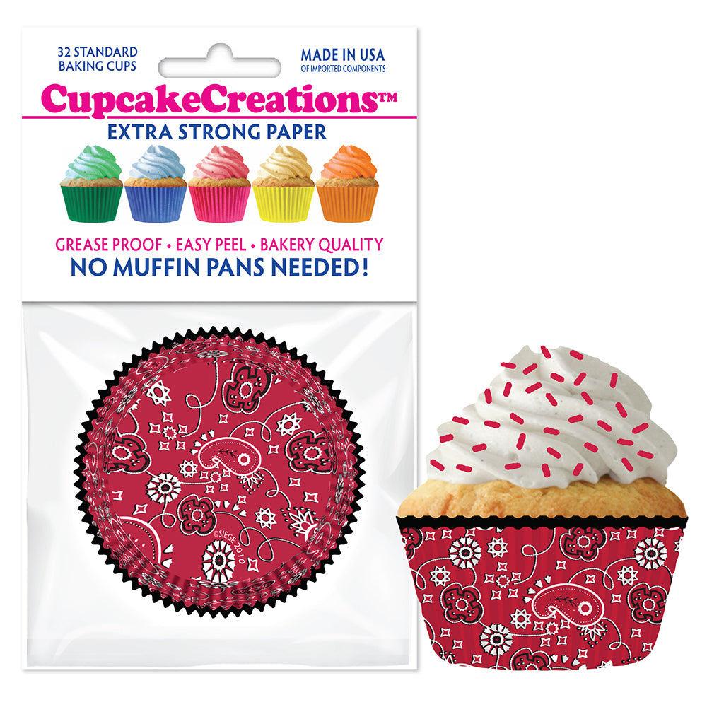 8896 Cupcake Creations Red Bandana Baking Cups