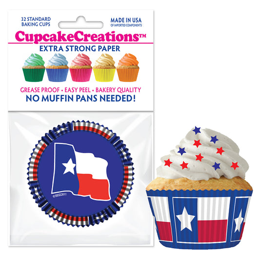 8936 Cupcake Creations Texas Flag Baking Cups