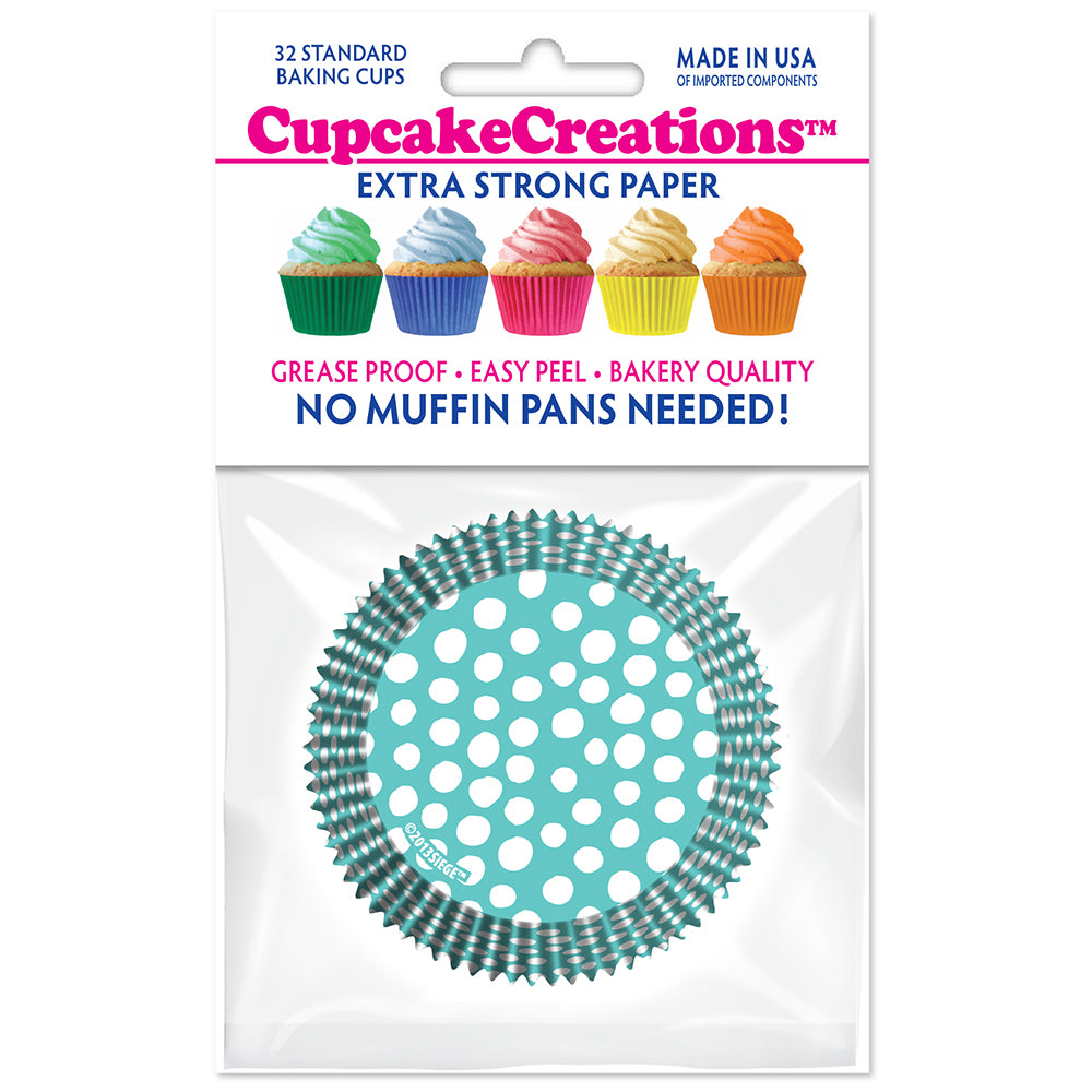 8991 Cupcake Creations Caribbean Blue Dots Baking Cups