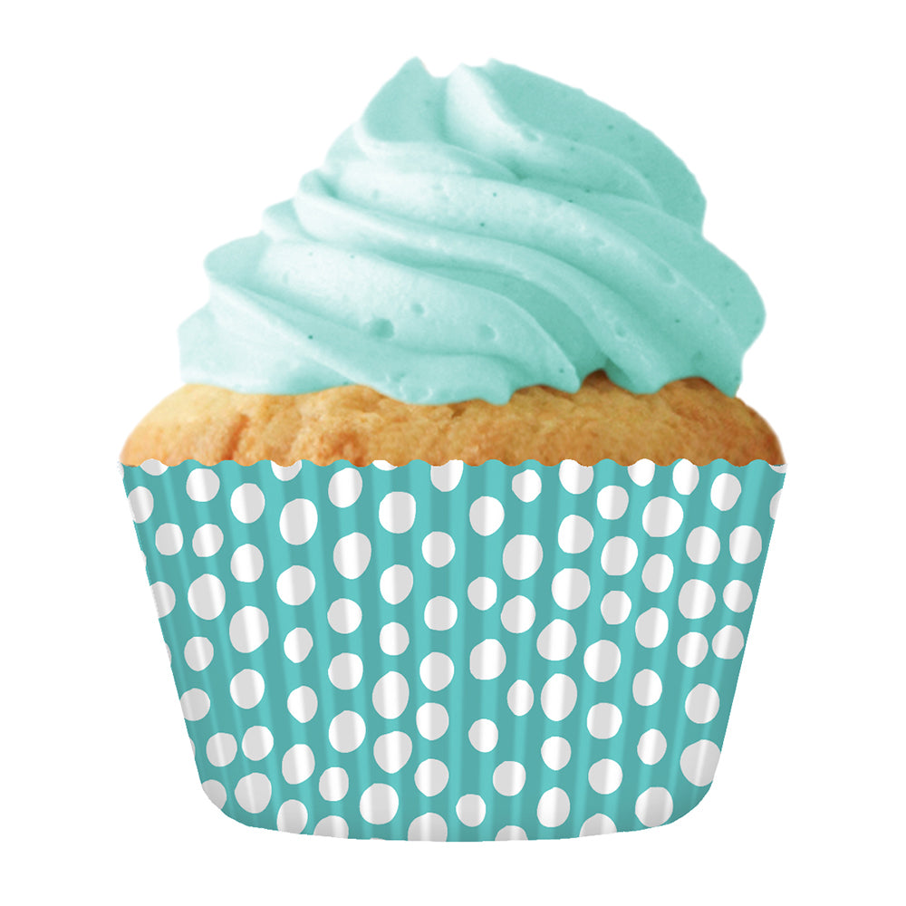 8991 Cupcake Creations Caribbean Blue Dots Baking Cups