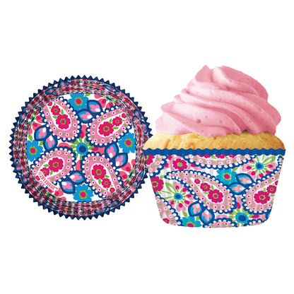 9044 Cupcake Creations Pink Paisley Baking Cups