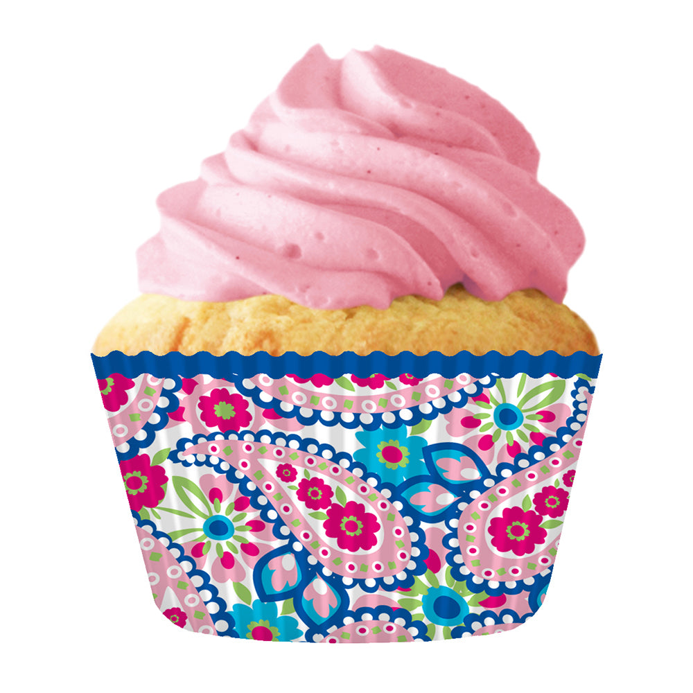 9044 Cupcake Creations Pink Paisley Baking Cups