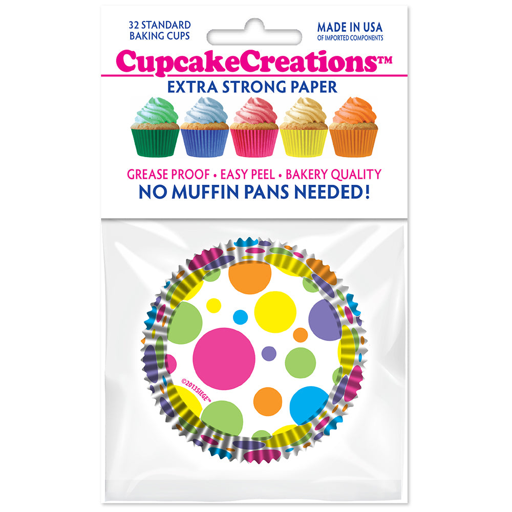 9046 Cupcake Creations Rainbow Dots Baking Cups