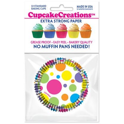 9046 Cupcake Creations Rainbow Dots Baking Cups