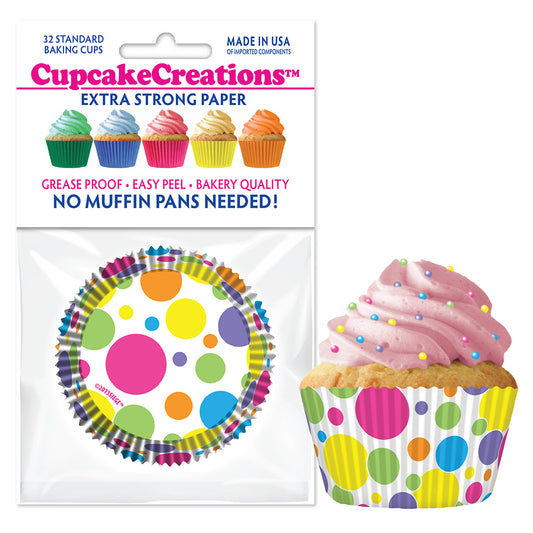 9046 Cupcake Creations Rainbow Dots Baking Cups