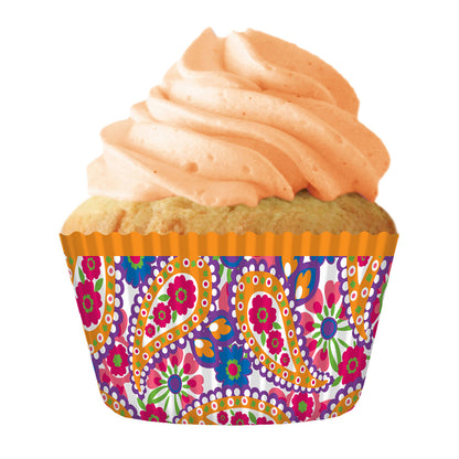 9051 Cupcake Creations Tangerine Paisley Baking Cups