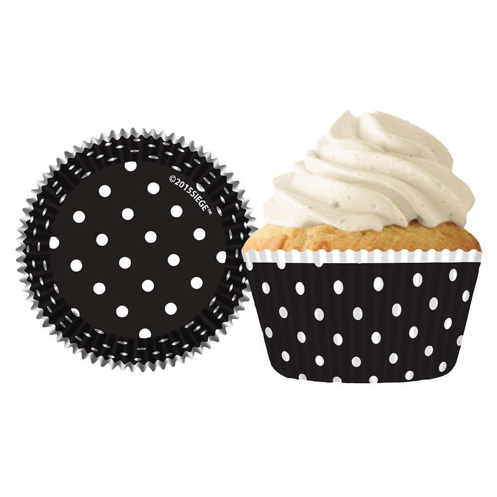 9062 Cupcake Creations Black Polka Dots Baking Cups