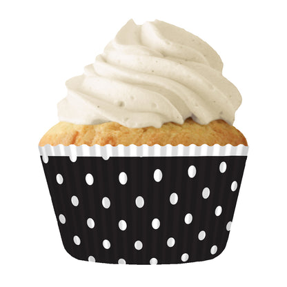 9062 Cupcake Creations Black Polka Dots Baking Cups