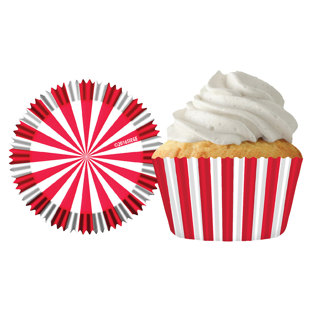 9063 Cupcake Creations Red Circus Stripes Baking Cups