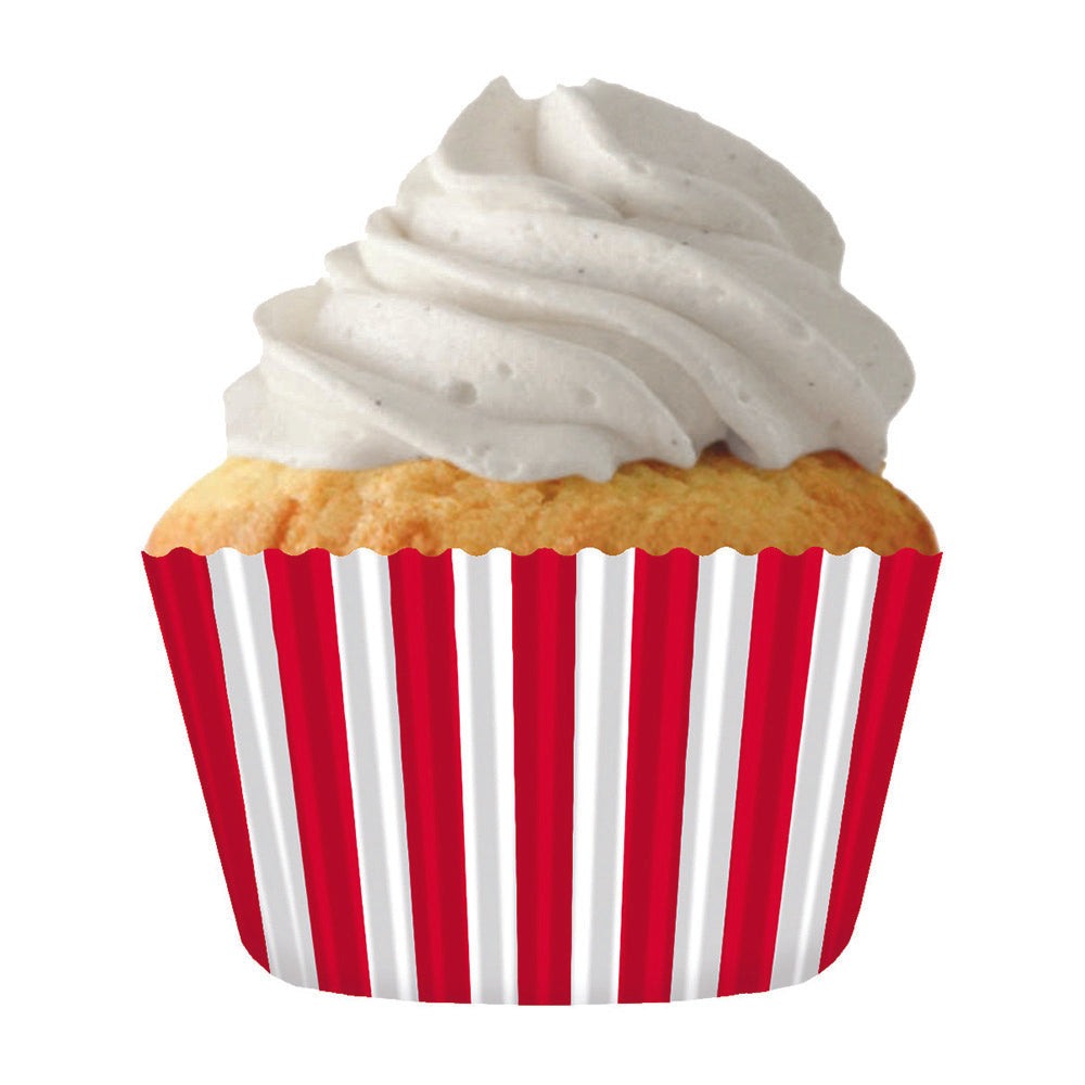 9063 Cupcake Creations Red Circus Stripes Baking Cups