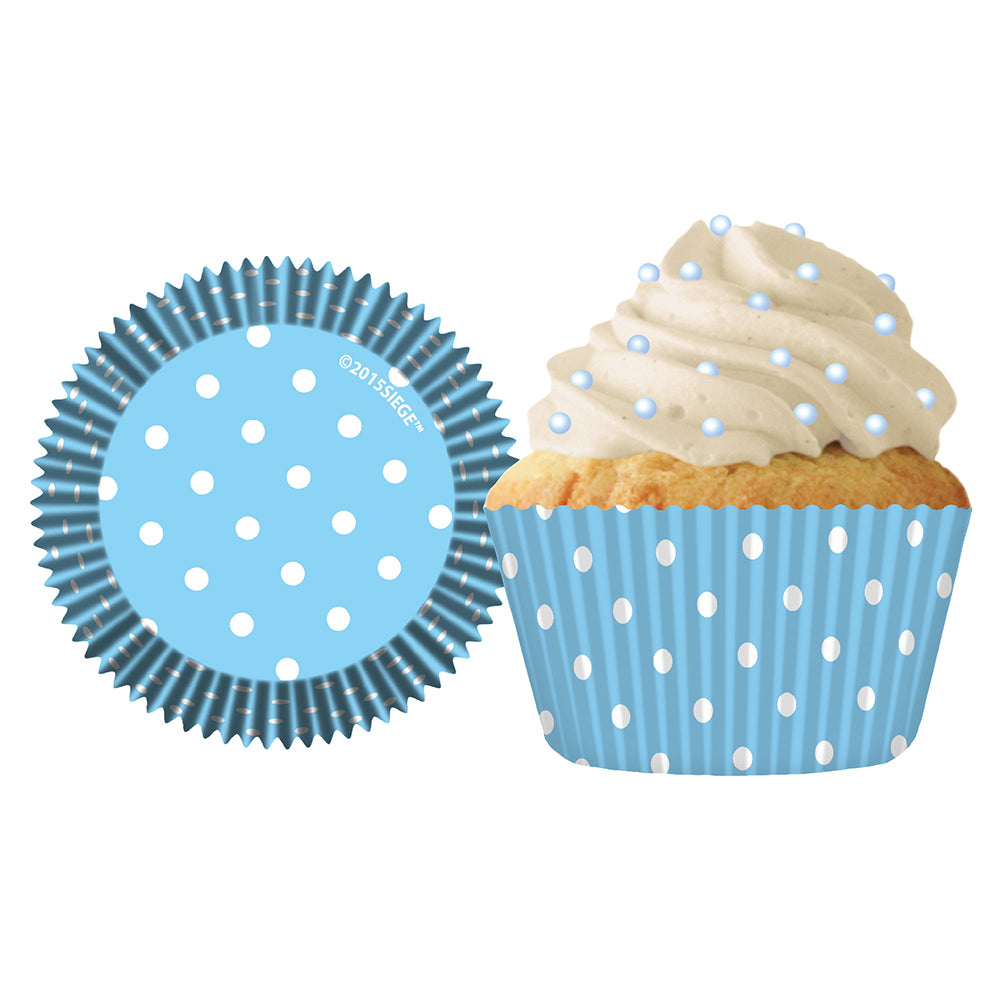 9066 Cupcake Creations Light Blue Polka Dots Baking Cups