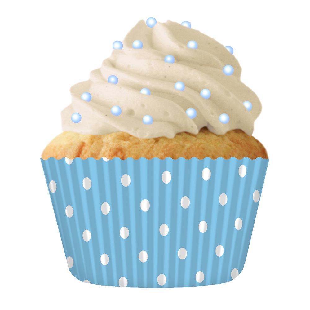 9066 Cupcake Creations Light Blue Polka Dots Baking Cups