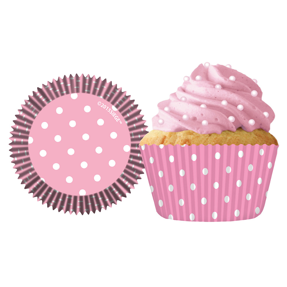 9067 Cupcake Creations Light Pink Polka Dots Baking Cups