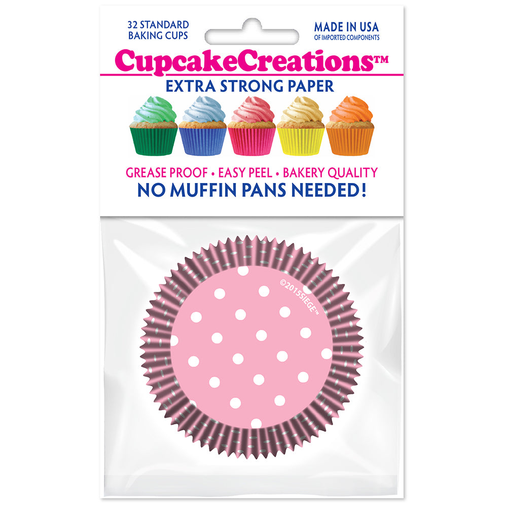 9067 Cupcake Creations Light Pink Polka Dots Baking Cups