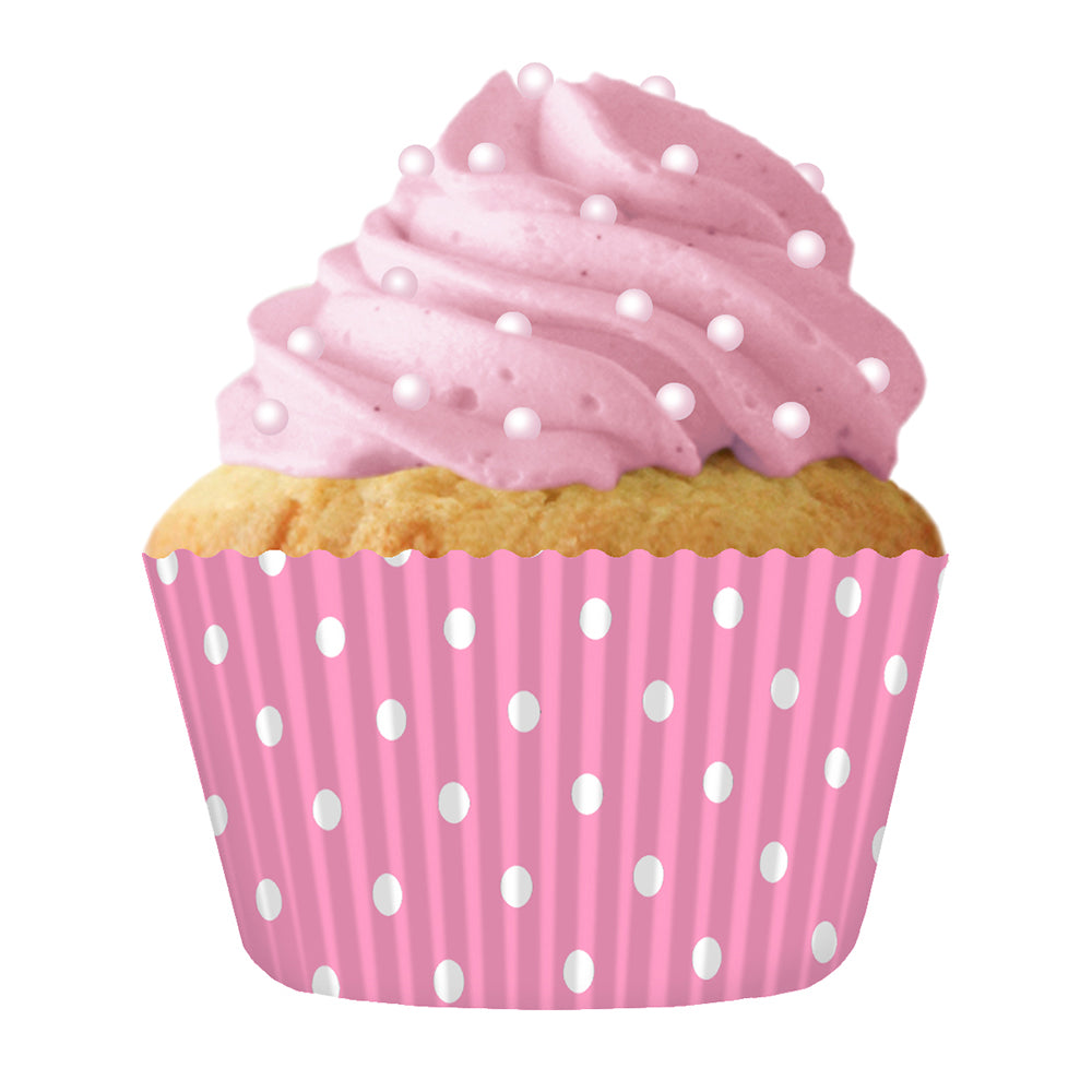 9067 Cupcake Creations Light Pink Polka Dots Baking Cups