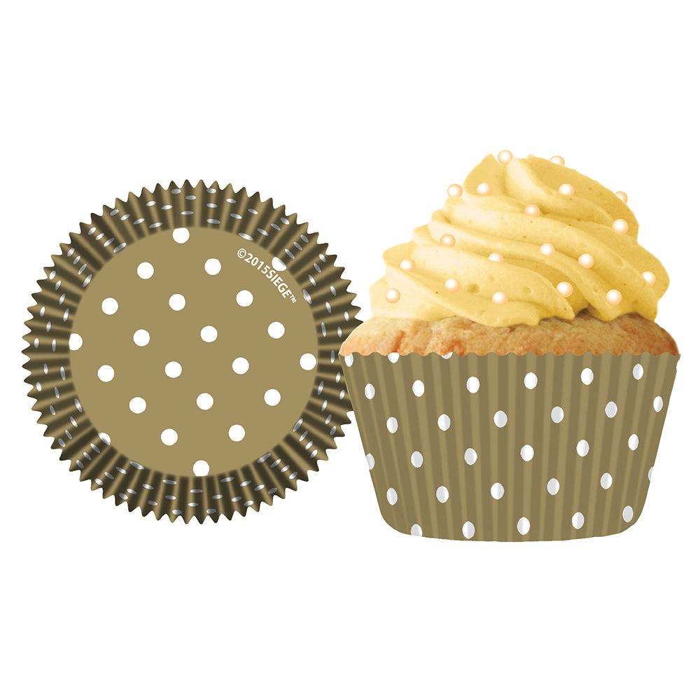 9068 Cupcake Creations Gold Polka Dots Baking Cups