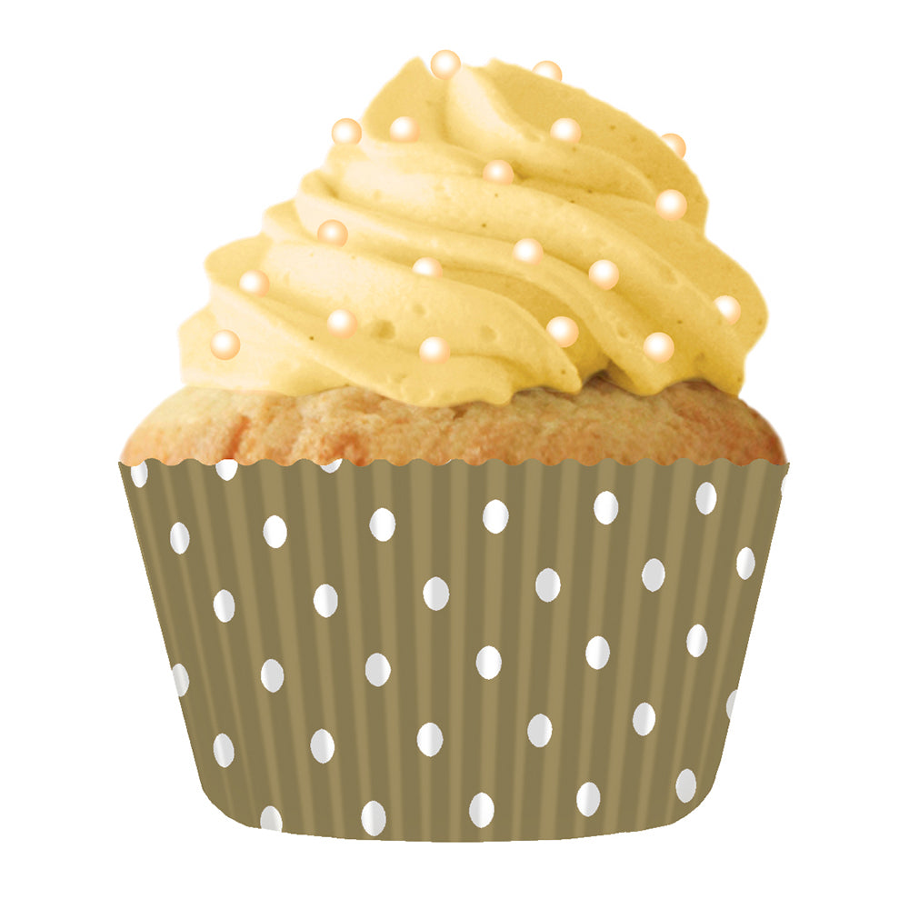 9068 Cupcake Creations Gold Polka Dots Baking Cups