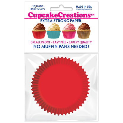 9102 Cupcake Creations Jumbo Red Baking Cups