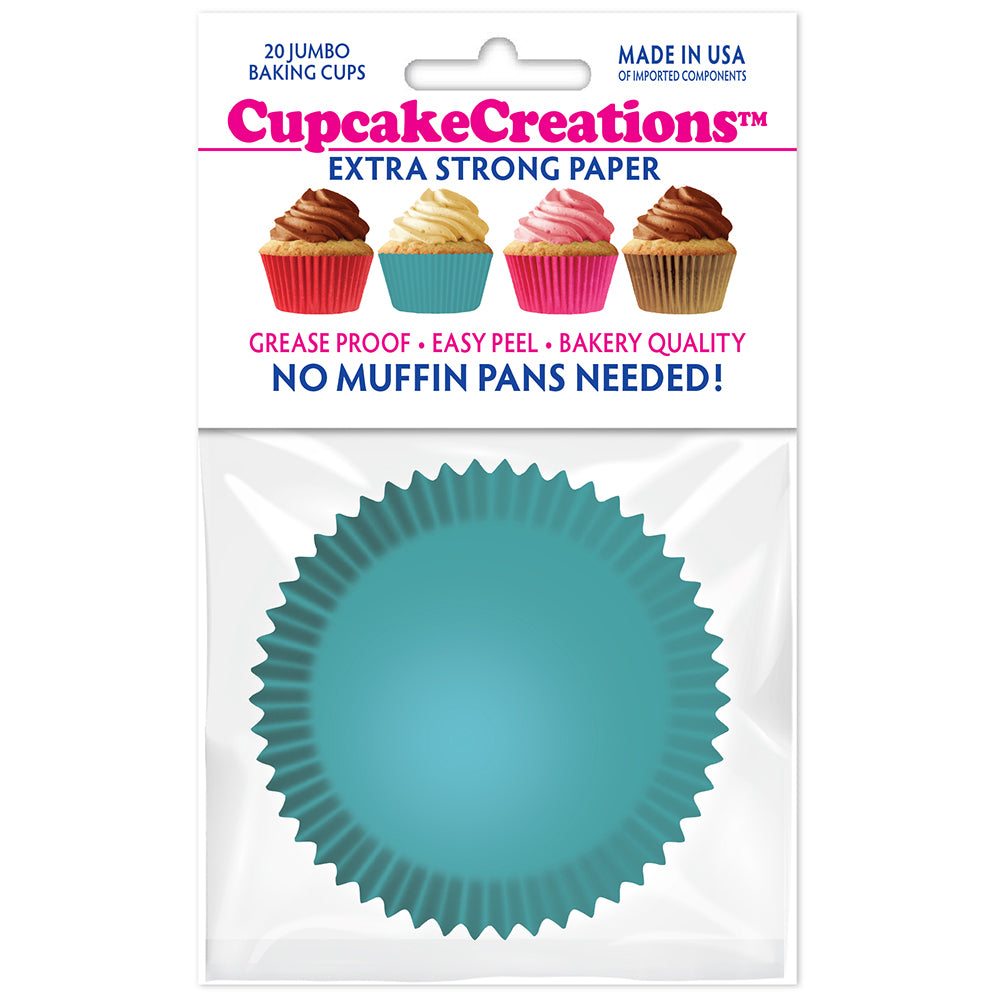 9104 Cupcake Creations Jumbo Turquoise Baking Cups