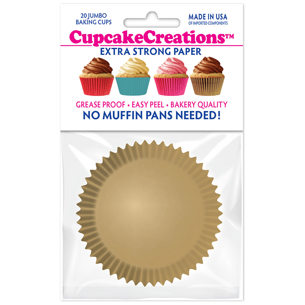 9105 Cupcake Creations Jumbo Gold Baking Cups