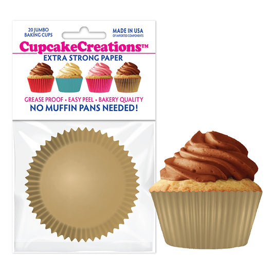 9105 Cupcake Creations Jumbo Gold Baking Cups