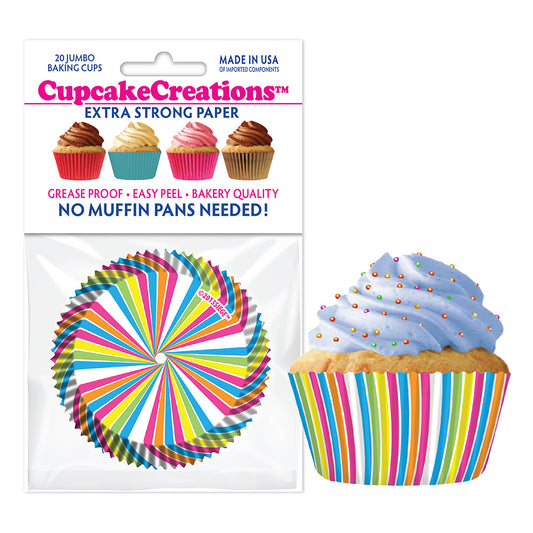 9110 Cupcake Creations Jumbo Rainbow Swirl Baking Cups