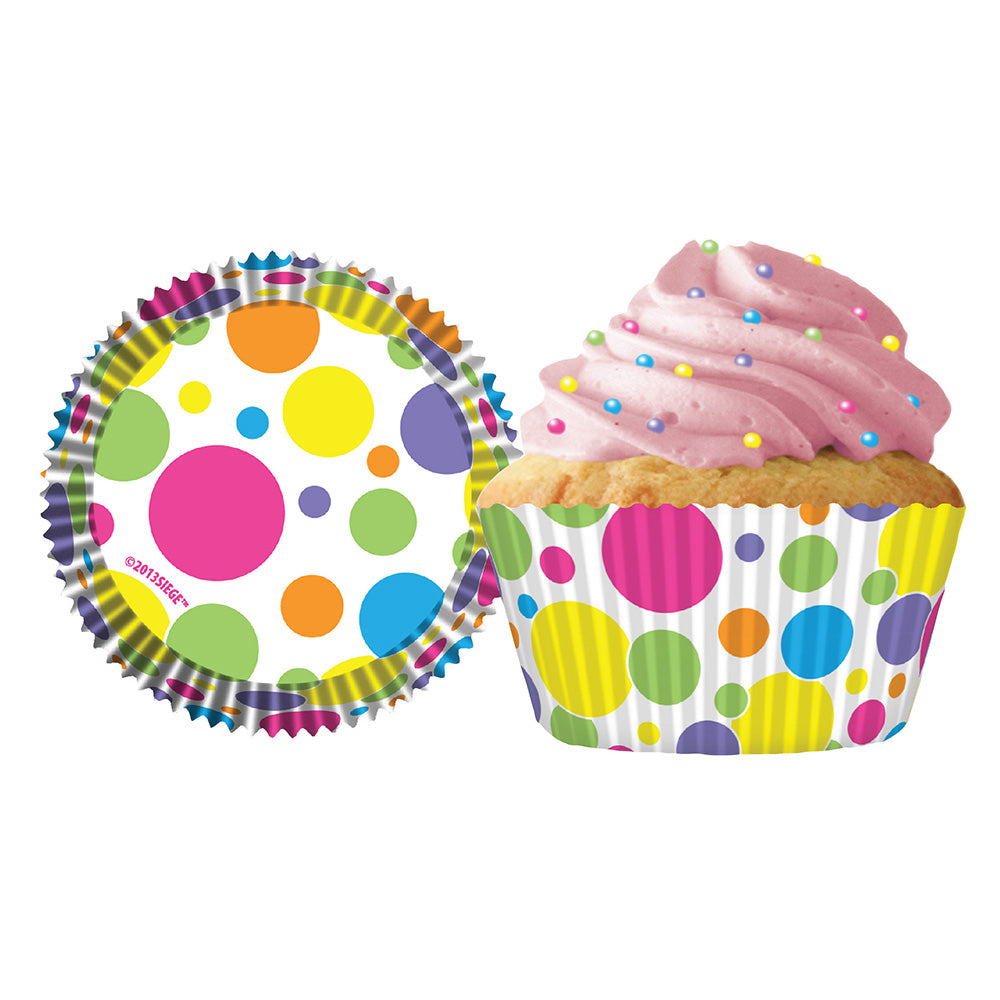 9111 Cupcake Creations Jumbo Rainbow Dots Baking Cups