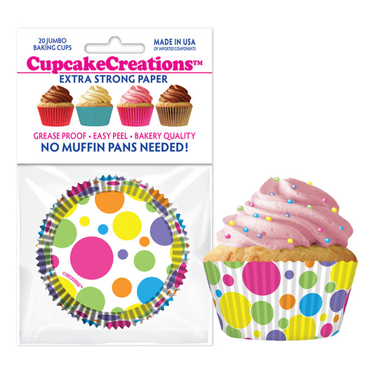 9111 Cupcake Creations Jumbo Rainbow Dots Baking Cups